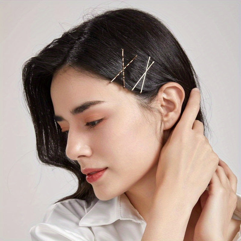 Hair Clip Set, 102 Counts Set Braided Hair Clips for Women (Bobby Pins 60pcs+ Hyper Elastics Ties 30pcs+ Snap Hair Clips 12pcs Blonde)