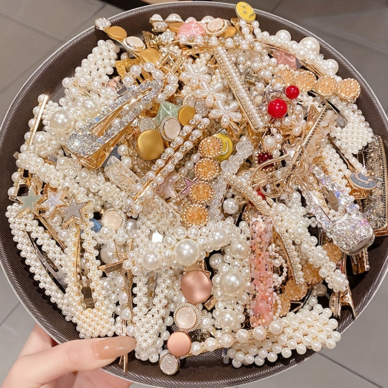 30pcs Elegant Imitation Pearl Hair Clips for Women - Minimalist Bobby Pins, Non-Slip Duckbill Hairpins for Flyaways, Weddings, Bridesmaids & Party Accessories, Imitation Pearl Hair Accessories, Bridesmaid Accessories, Sophisticated Style, Imitation Pearl