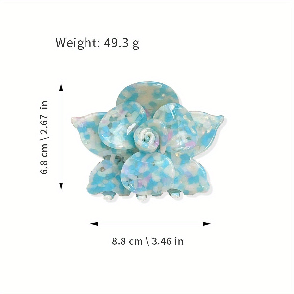 High-End Acrylic Claw Clip Elegant Floral Hairpin with Three-Dimensional Shark Clip Minimalist Super Cute Hair Accessory for Women