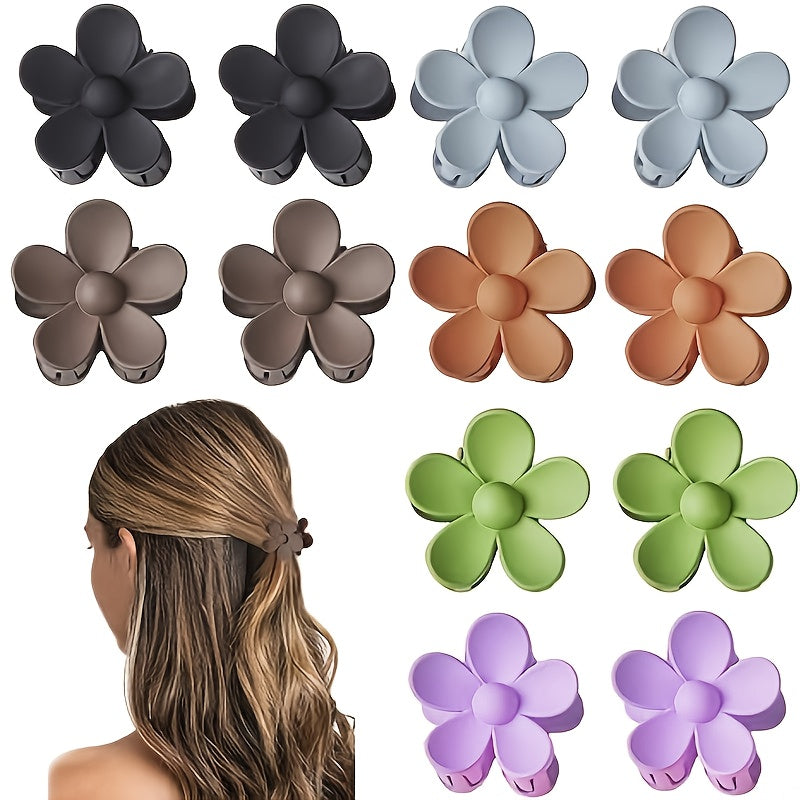 12pcs Small Hair Clips - Pastel Floral Hairpins with Non-Slip Grip, Soft Pink, Yellow, Blue, Orange, Red, Turquoise - for Women, s, Everyday, Parties, Weddings - Cute Flower Hair Accessories, Party Hairpieces, Playful Design, Durable Hairpins, Holiday