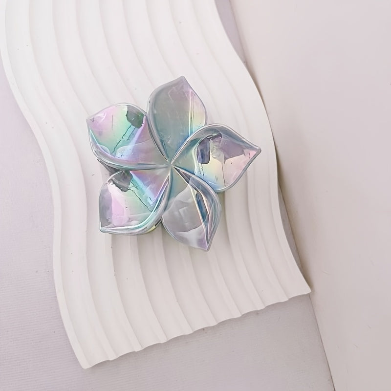 10pcs flower hair clips for spring and summer, marble-patterned, colorful large grab clips, vacation party, beach, perfect hairstyle design for ladies, perfect gift for girls, back-to-school season