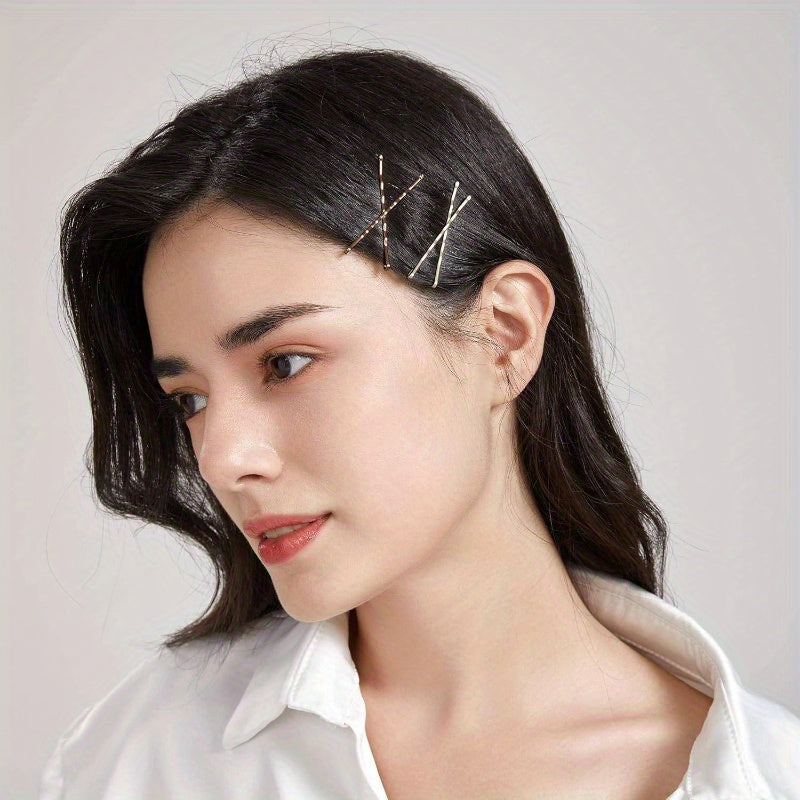 Hair Clip Set, 102 Counts Set Braided Hair Clips for Women (Bobby Pins 60pcs+ Hyper Elastics Ties 30pcs+ Snap Hair Clips 12pcs Blonde)