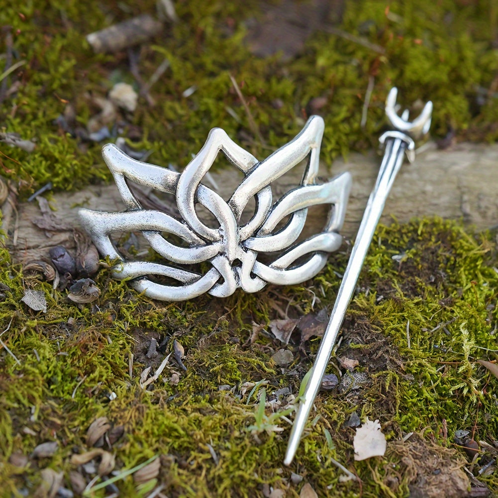 Vintage Celtic 4pcs Hair Clip Viking Hairpin Women's Jewelry Holiday Gift