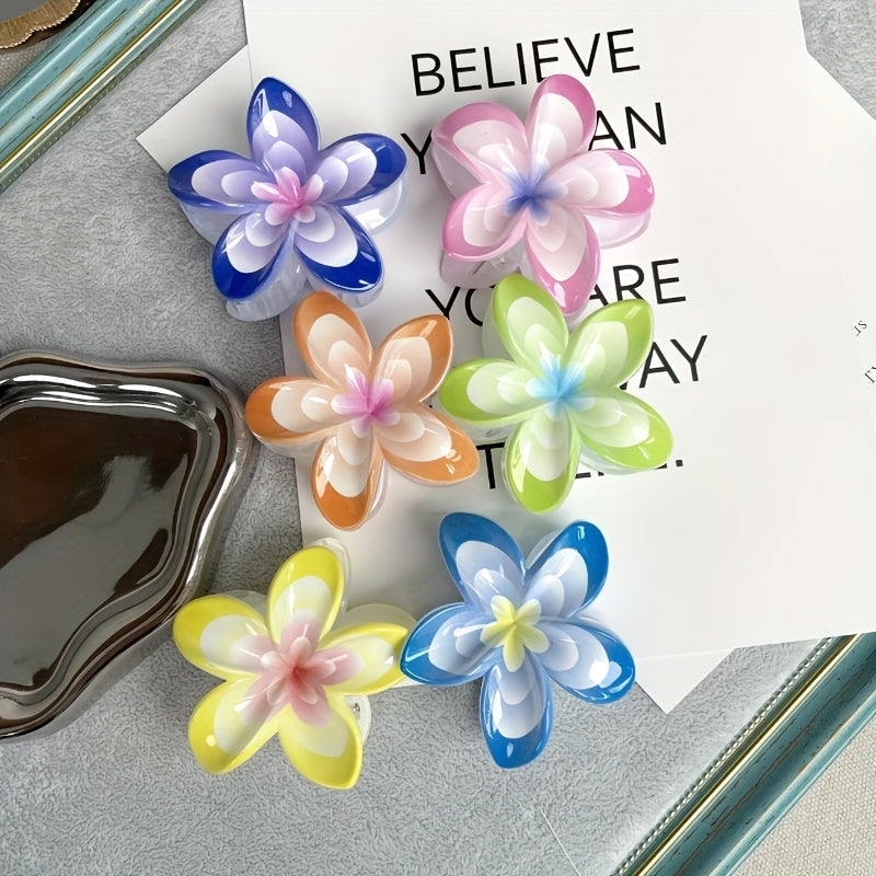 12pcs Elegant Plaited Hair Clips with Vibrant Hibiscus & Floral Prints - Bohemian Style Hair Accessories for Women, Secure Hold for Updos, Ponytails, Buns - Valentine'S Day Gift Idea, Cute Hair Clips, Bunmaking Accessories, Playful Design, Durable Clips