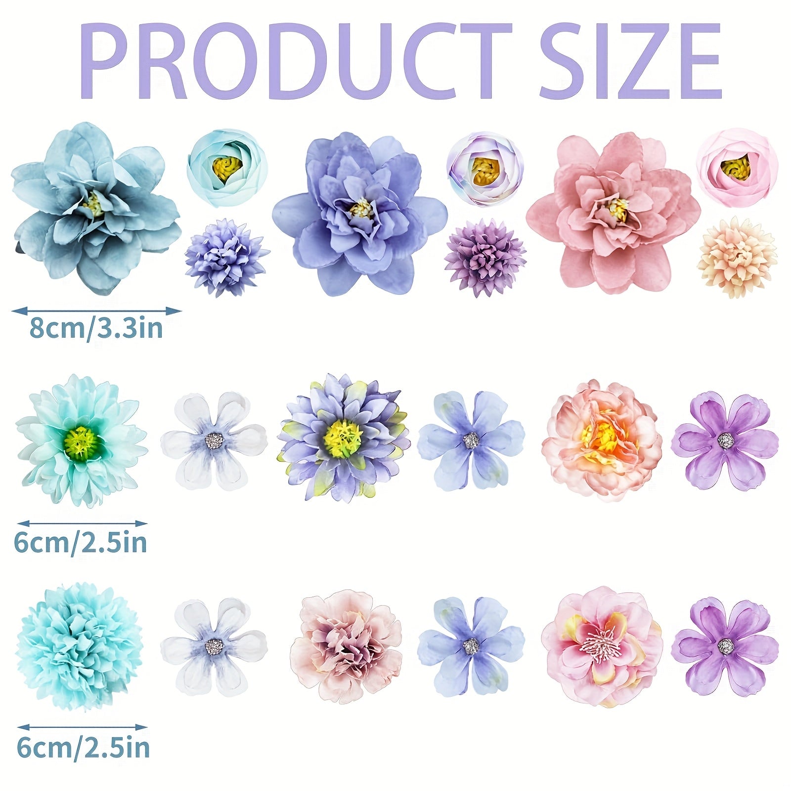 Three standards to choose from Bohemian Hair Flower Clips - Hawaiian Flower Hair Accessories for Weddings, Parties & Casual Wear, Elegant Floral Hairpins in Purple, Blue, Pink & More, Wedding Hair Accessories, Party Hair Decor, Bohemian Styl