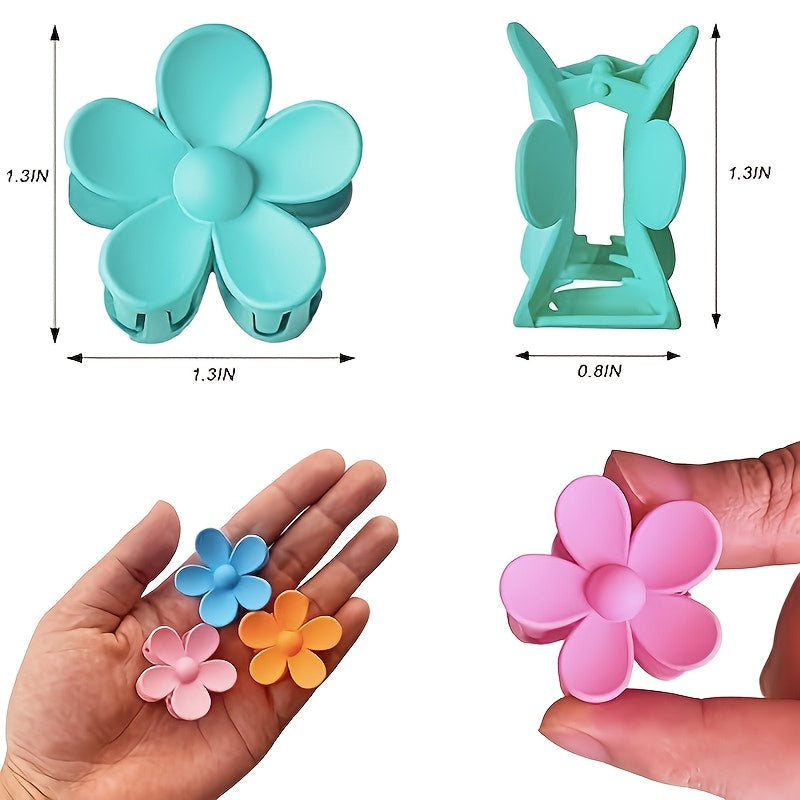 12pcs Small Hair Clips - Pastel Floral Hairpins with Non-Slip Grip, Soft Pink, Yellow, Blue, Orange, Red, Turquoise - for Women, s, Everyday, Parties, Weddings - Cute Flower Hair Accessories, Party Hairpieces, Playful Design, Durable Hairpins, Holiday