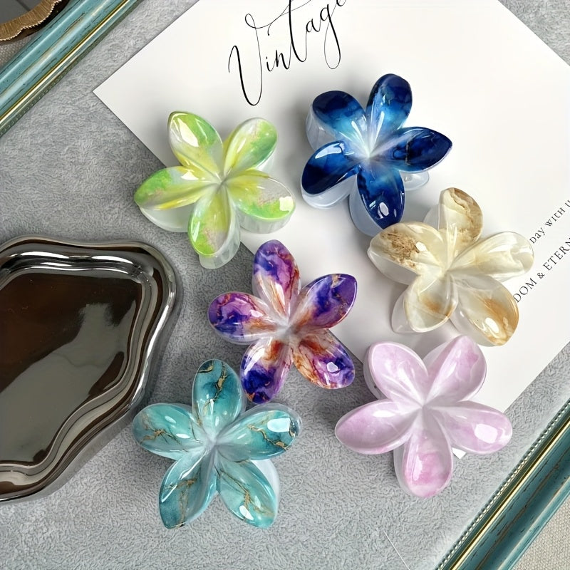 12pcs Elegant Plaited Hair Clips with Vibrant Hibiscus & Floral Prints - Bohemian Style Hair Accessories for Women, Secure Hold for Updos, Ponytails, Buns - Valentine'S Day Gift Idea, Cute Hair Clips, Bunmaking Accessories, Playful Design, Durable Clips