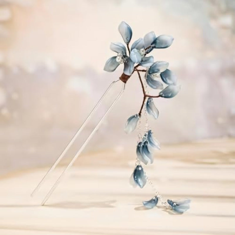 Elegant Chinese Hair Pins - U-Shaped Hair Accessories with Floral design, Metallic Finish, Secure Grip for Wedding, Formal Events, Everyday - Vintage Chinese Hairpins for Women, Bridal Hairstyles & Cultural Events, Wedding Hair Accessories, Formal Event
