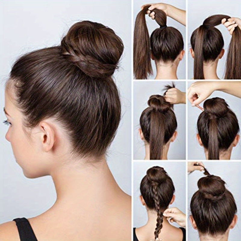 48pcs WILLBOND Plastic U-Shaped Hairpins - Spiral Grip Black & Brown Hair Clips, 3.5" Long Heavy Duty Lightweight Hairpins for Women's Wedding, Bun, Chignon & Everyday Hairstyles - Durable Plastic Hair Accessories (24 Each Color)