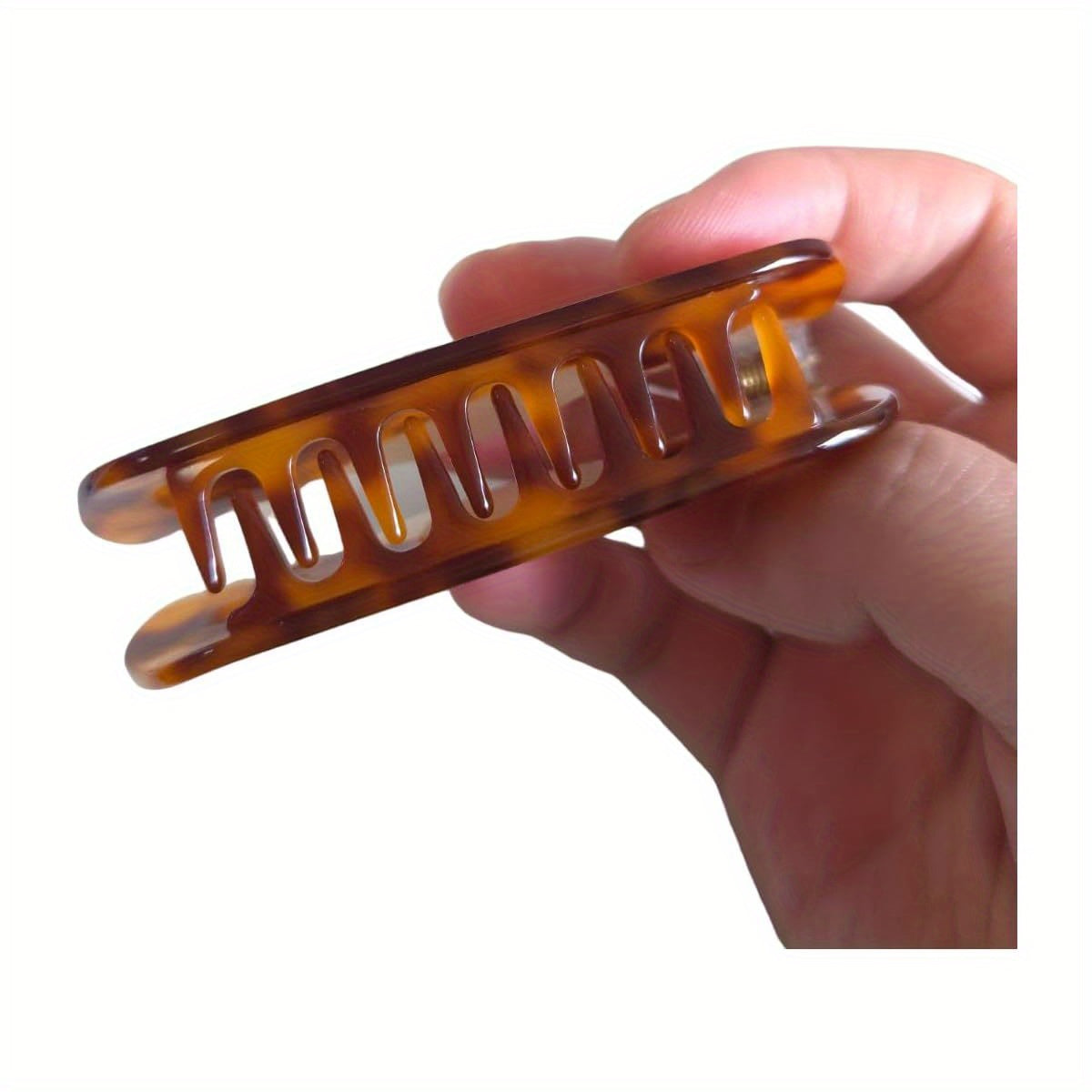 Women's Sea Otter Hair Clip - Cute Brown & Golden Retro Claw Hairpin with Non-Slip Teeth, Durable Cellulose Acetate Clip for Braids, Buns, Ponytails - Stylish Gift for Sea Otter Lovers (Brown/Black/Golden) - Perfect for Travel, Work, Everyday Use -