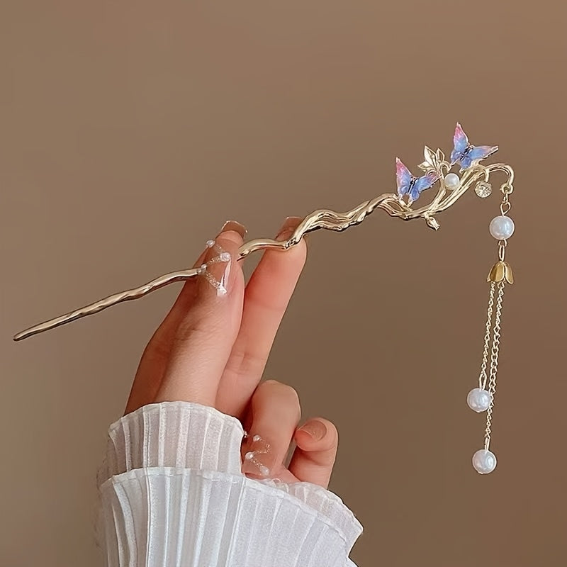 6pcs Elegant Hair Sticks for Women - Floral, Butterfly & Geometric Designs, Alloy Hairpins for Daily Use, Parties, Gifts, Photoshoots & Holidays, Cute Hair Accessories, Party Hair Accessories, Sophisticated Hairpin, Highquality Hairpin