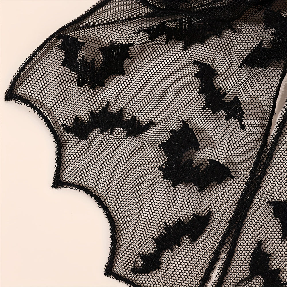 3 Pairs Halloween Bat Silhouette Hair Clips - Gothic Lace Polyester Hairpins with Black Bows, Exaggerated Design for Women &, Perfect for Cosplay, Costume Parties & Casual Attire, Festive Hair Accessories for Halloween, Halloween Costume, Gothic Style,