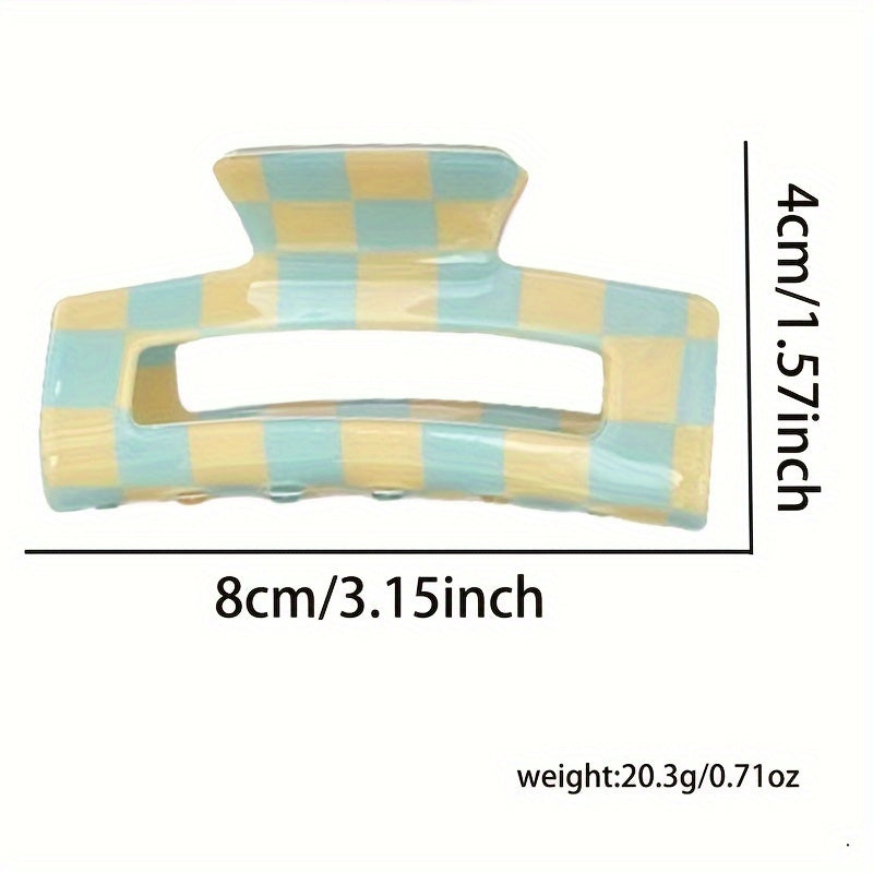 6pcs of Women's hair clip checkerboard square hair clip sweet dopamine hair accessory suitable for vacation, leisure, daily commuting, Perfect for Thanksgiving