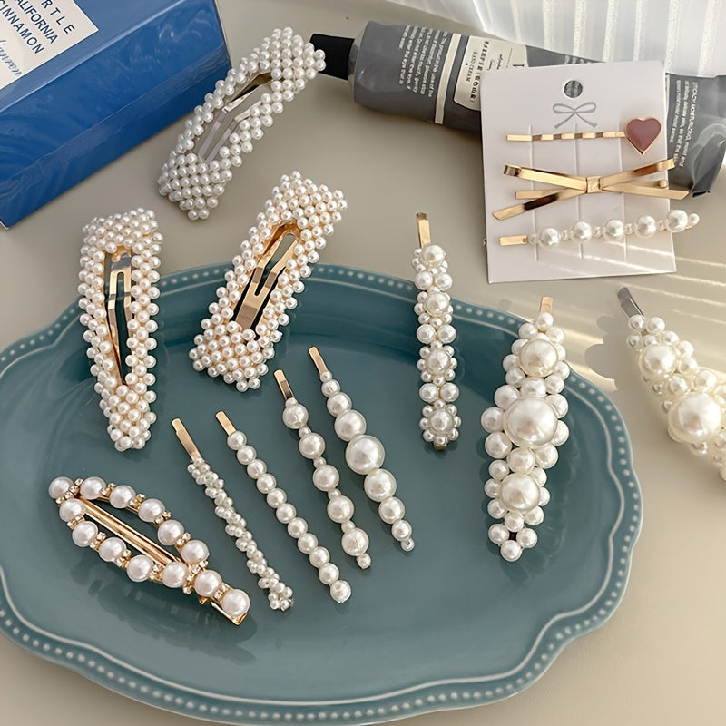 30pcs Elegant Imitation Pearl Hair Clips for Women - Minimalist Bobby Pins, Non-Slip Duckbill Hairpins for Flyaways, Weddings, Bridesmaids & Party Accessories, Imitation Pearl Hair Accessories, Bridesmaid Accessories, Sophisticated Style, Imitation Pearl
